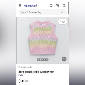 Zara pastel stripe sweater vest